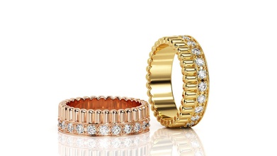 anel de banda r ba 0043 jóias brilhantes pingente eua o canadá a europa engajamento casamento 14k design moda prata ouro jóia curvas brinco printable anéis 3d print model - Mito3D
