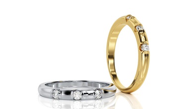 anel de banda r ba 0060 jóias brilhantes pingente eua o canadá a europa engajamento casamento 14k design moda prata ouro jóia curvas brinco printable anéis 3d print model - Mito3D