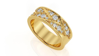 anel de banda r ba 0065 jóias brilhantes pingente eua o canadá a europa engajamento casamento 14k design moda prata ouro jóia curvas brinco printable anéis 3d print model - Mito3D