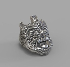 ring barong jewelley Schmuck kulture Schädel Ringe 3d print model - Mito3D
