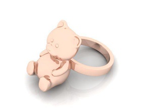 ring bear 30030 jewelry jewel jewellery gold teddy teddybear rings 3d print model - Mito3D