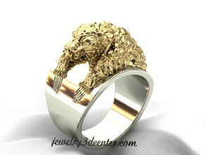 ring bär gold schmuck sterling cad ringe 3d print model - Mito3D