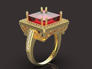 anel lindo jóias ouro platina luxo printable brilhando de prata brilhantes diamante moda beleza noivado brillant gem sterling diamant anéis 3d print model - Mito3D