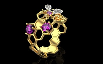 yüzük bal arısı 4793 takı altın gümüş elmas mücevher düğün yazdırılabilir nişan sterlin omurgasız yaban beyaz yüzükler 3d print model - Mito3D