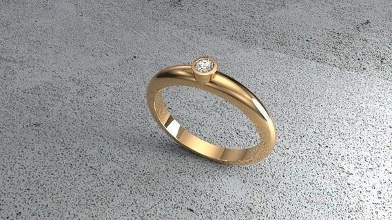 Ring Lünette Schmuck Silber Gold Ringe 3d print model - Mito3D