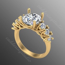 ring bi66 schmuck gold luxus juwel leuchtenden druckbar silber brillant diamant saphir ringe 3d platin rubin zubehörteil mode 3d print model - Mito3D