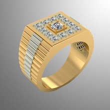 anel bi 10 ouro Projeto imprimível joalheria jóia 3d livre sinete presente moderno 3d print model - Mito3D