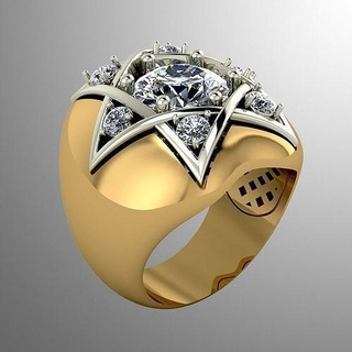 anillo bi 5 joyería joya Moda precioso imprimible diamante oro raro anillos moderno 3d estrella 3d print model - Mito3D