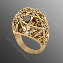ring bi 64 jewelry gold fashion rings printable gem diamond silver platinum prototyping wedding engagement jewel gems precious shining decoration 3d print model - Mito3D