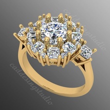 Ring bi 68 Schmuck Gold Luxus Juwel leuchtenden druckbar Silber brillant Diamant Saphir Ringe 3d Platin Rubin Zubehörteil Mode 3d print model - Mito3D