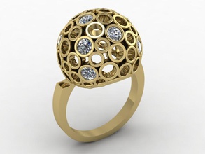ring bi 6 jewelry gold luxury precious gem silver jewel brilliant diamond fashion ball 3d original unusual modern rings 3d print model - Mito3D