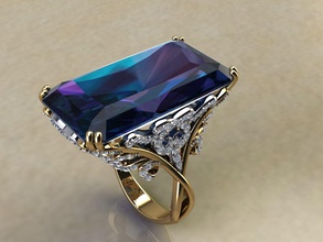 anel gema alexandrite rubi jóia ouro moda esterlina prata engagem joalheria calçados jóias brilhante diamante beleza safira 3d print model - Mito3D