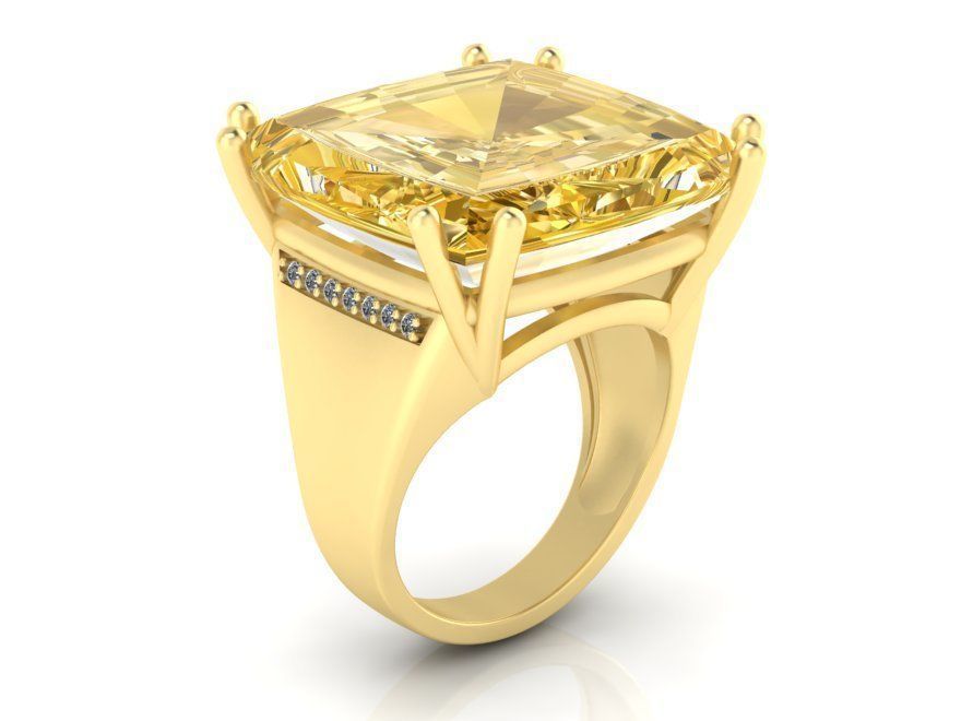 anillo grande joya joyería regalo hermoso imprimible diamantes mujer Roca anillos 3dm 3ds stl oro alto poligonal naturaleza 3D print model - Mito3D
