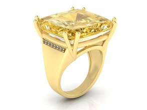 ring big gem jewellery gift beautiful printable diamonds women stone jewelry jewel rings 3dm 3ds stl gold high poligonal nature 3d print model - Mito3D