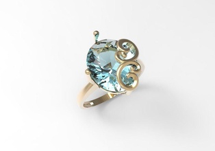 ring big oval gem stl jewelry jewel diamond gemstone precious ruby brilliant gems gemstones gold diamonds emeralds facets emerald rings silver 3d print model - Mito3D