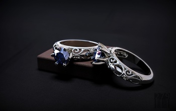 ring stein muster mode schmuck frauen wertvoll leuchtenden luxus ornament design edelstein wachs druckbar diamant silber ringe 3d print model - Mito3D