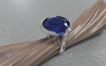 ring big stone Schmuck Stein emerald Saphir rubin gem Juwel Diamant-ring gold-ring Silber sterling engagem gold Ringe 3d print model - Mito3D
