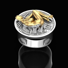 ring biomechanical man jewelry gold silver printable jewellery jewel cnc fashion mechanic matrix rings 3d print model - Mito3D