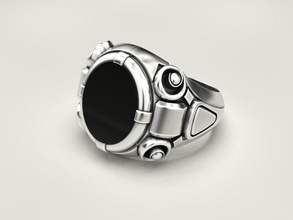 anneau en onyx noir bijoux d'impression 3dprinted imprimable les anneaux de la conception l'anneau joyau or mode printabl l'impression le prototypage d'argent motard noircissement 3d print model - Mito3D