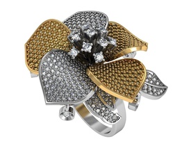 yüzük çiçek ayarlayın takı 3djewelry güzel parlak cad elmas zarif nişan moda gem altın platin jewelryprint jewelrywax değerli printversion Gümüş düğün 3d print model - Mito3D