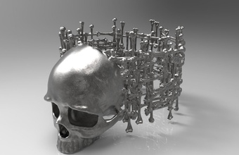 anel ossos moda desafio crânio joalheria osso argolas 3d print model - Mito3D