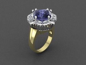 ring diamonds stones jewelry jewellery gems jewel platinum wedding gemstones emeralds gold silver diamond rings 3d print model - Mito3D