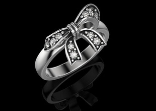 ring bow knot gold 14k jewelry good format stl 3dm print model 3d rings 3d print model - Mito3D
