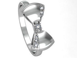 ring-Bogen-set Schmuck kaufen 3d Modell cad diamond elegant engagement Mode gem gold Platin jewelryprint jewelrywax kostbar printversion Silber set ring - Fräsen Ringe 3d print model - Mito3D