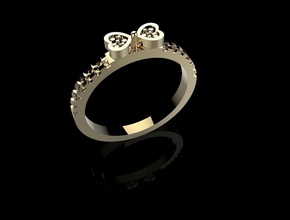 ring bow stones 3dm stl jewel gem diamond precious engagement wedding jewellery platinum jewelry gemstone gems gold silver jeweller beautifully rings 3d print model - Mito3D
