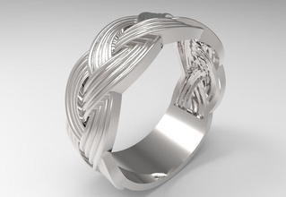 bague tresse stl bijoux de l'anneau les anneaux joyau mariage l'engagement or le platine d'argent accessoires 3d print model - Mito3D