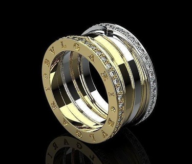 ring bulgari 11247 ring rings jewelry jewellery 3d 3dmodel modelling bulgari tiffani cartie chopard rhino rhinoceros matrix keyshot rendering print printing  3d print model - Mito3D