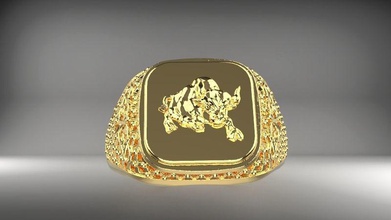 squillare Toro gioielleria argento platino stampabile oro gioiello arte modello bianca simbolo anelli 3d print model - Mito3D