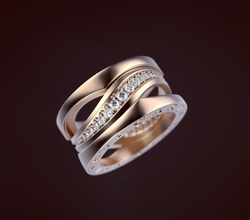 ring bu brend gold printable beta luck print printing jewelry rings 3d print model - Mito3D