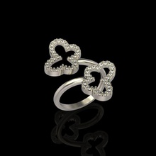 anneau de papillons bijoux brillant bague en diamant le l'engagement gem or joyau imprimable l'anneau d'argent les pierre gemme bijou mariage papillon anneaux 3d print model - Mito3D