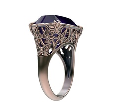 anillo mariposas on ramas mariposa gemas oro plata ligero estilo moda belleza elegante maletero árbol joya naturaleza joyería anillos 3d print model - Mito3D