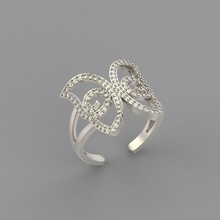 kelebek yüzük takı parlak elmas gem altın mücevher yazdırılabilir Gümüş nişan yüzüğü taş Safir 3d print model - Mito3D