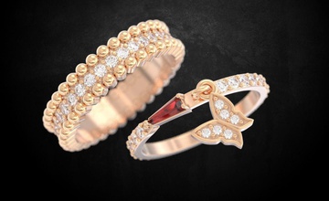 anillo mariposa 116 3dimpreso diseño Moda oro dorado joya joyería impresión imprimible prototipos anillos plata belleza diamante 3d print model - Mito3D