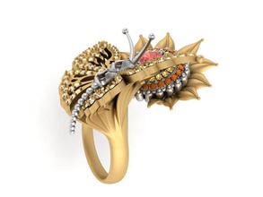 ring butterfly jewelry design gold silver 3d print model - Mito3D