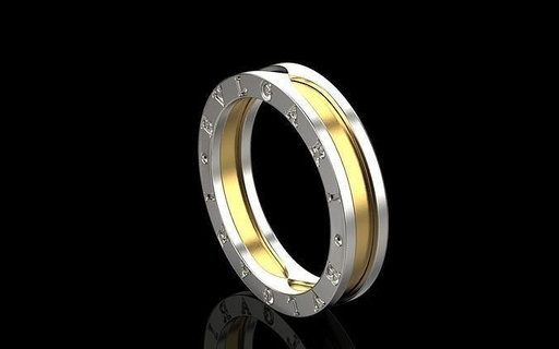 ring bvlgari 104 gold jewelry silver printable diamond jewellery jewel wedding gem engagement platinum rings 3d print model - Mito3D