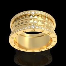 ring bvlgari zero1 rock diamonds gold jewelry silver printable diamond jewellery jewel wedding gem brilliant cnc fashion platinum rings 3d print model - Mito3D