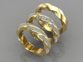 anel cabo Beira banda argolas ouro joalheria imprimível diamante jóias noivado brilhante Casamento jóia gema ônix moda dy Davidyurman Projeto torção 3d print model - Mito3D