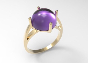 bague cabochon stl bijoux de l'anneau les anneaux joyau gem le diamant précieux platine pierre précieuse pierres précieuses or accessoires pearcut 3d print model - Mito3D