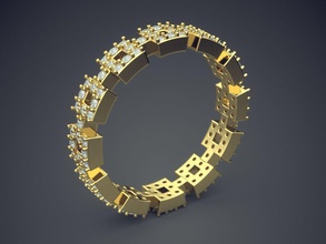 anillo cad 3492 brillante canalla diseño diamante compromiso joya oro joyería platino imprimible anillos plata boda 3d print model - Mito3D