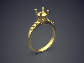 el anillo de cad-5630 la joyería brillante cad diseño detalle diamante compromiso gem oro joya platino imprimible los anillos plata boda 3d print model - Mito3D