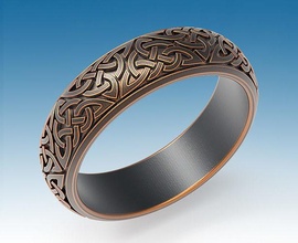 ring celtic carved pattern lightweight wedding engagment gold silver style fashion knot triskele gravestone jewel jewelry rings 3d print model - Mito3D