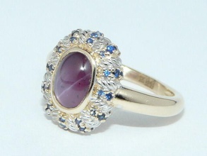 el anillo central de piedra en cabujón la joyería gem stan los anillos 3d print model - Mito3D