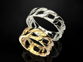 anello di catena gioielli stampa 3dprinted stampabile anelli il design gioiello d'oro moda printabl la oro altri prototipazione argento matrimonio 3d print model - Mito3D