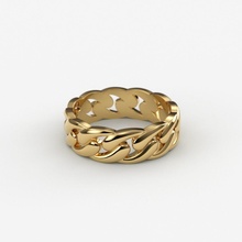 anel 3dm stl jóia joalheria jóias imprimível moda ouro noivado feminino prata casamento argolas cubano 3d print model - Mito3D