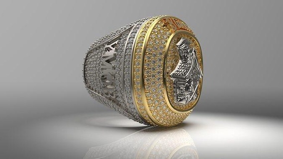 anel campeão brancos joalheria argolas ouro diamante futebol esterlina animado personagem pulseira colar brincos gema campeões 3d print model - Mito3D