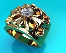 ring chro heart chorme hearts women diamond jewelry rings men printable fashion 3d print model - Mito3D